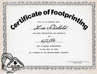 Lee Diebolds 'Certificate of Footprinting' in 1984