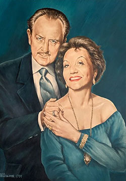 Lucky and his beloved wife, Jeanne, in a portrait by artist Will Williams