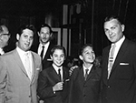 Jules Levy, Robert Crawford, Johnny Crawford, Bobby Crawford and Arthur Gardner - each with Emmy nominations in 1959 at the Beverly Hilton celebration.