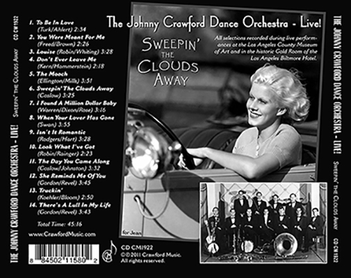 Johnny Crawford's 2011 CD Sweeping Clouds Away CD - Back Cover